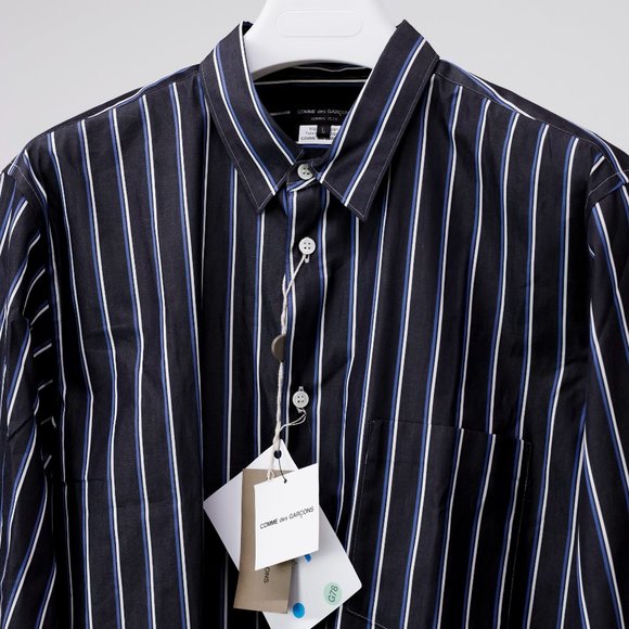 Comme des Garçons Homme Plus Star Pinstripes Grey Men's Button-Up - Picture 3 of 15